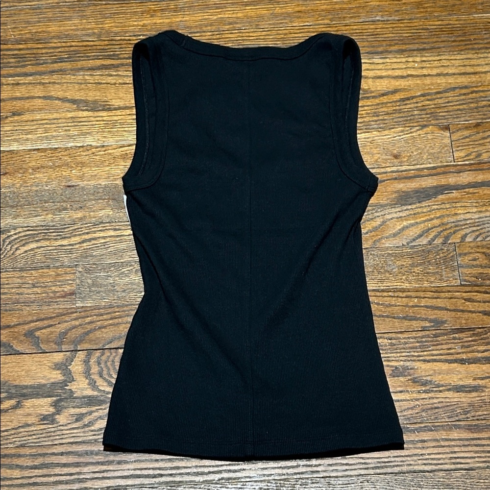 Black Ribbed Tank Top - Picture 4 of 4